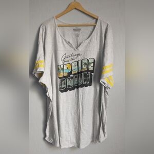 Stranger Things Gray Graphic Women's T Shirt Top XXL